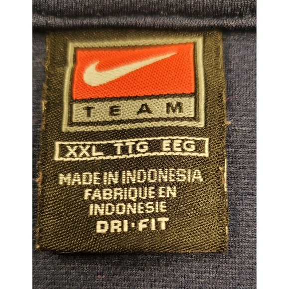 Nike Team Dri FIT Track Jacket Full Zip Navy Blue Mens XXL Vintage Athletic - Picture 5 of 7